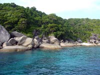 the Similans are granite based islands strewn with great boulders