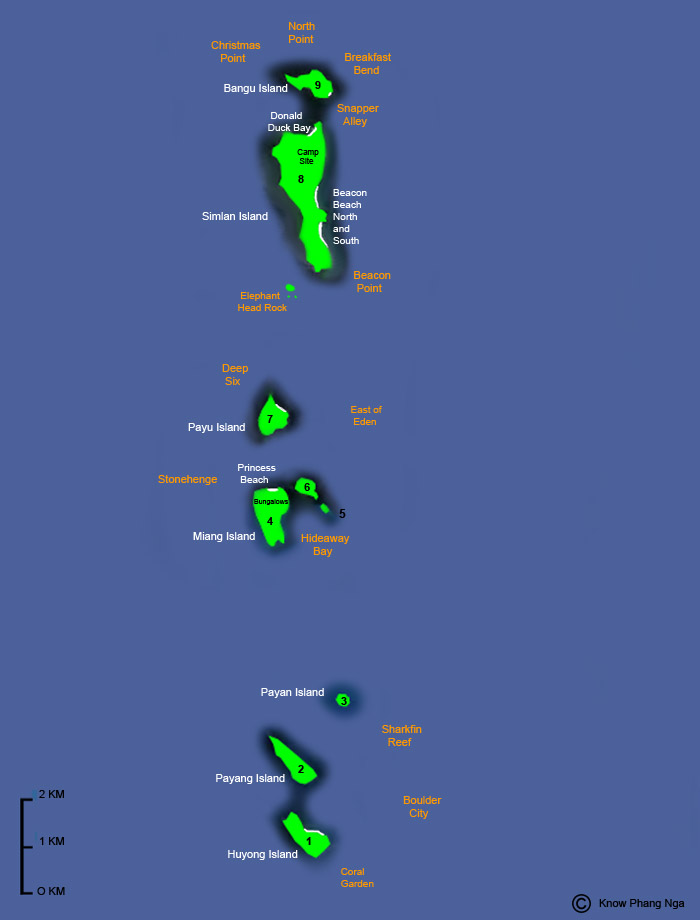 Map of Simiilan Islands